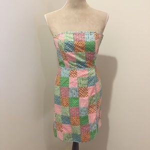 Vineyard Vines Patchwork Strapless Dress sz‎ 0